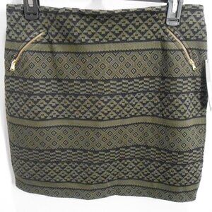 Apt 9 Women's Olive Green & Black Geometric Pattern Mini Skirt-Size Small